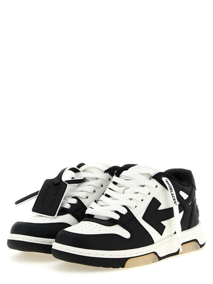 Sneakers by Off-White for women in polyester & calfskin leather bicolour, black, white, patterned & signature features an versatile design from the Women's Low Top Polyester & Calfskin Leather Sneakers collection, highlighting a versatile low-top style for a premium, high-fashion look.