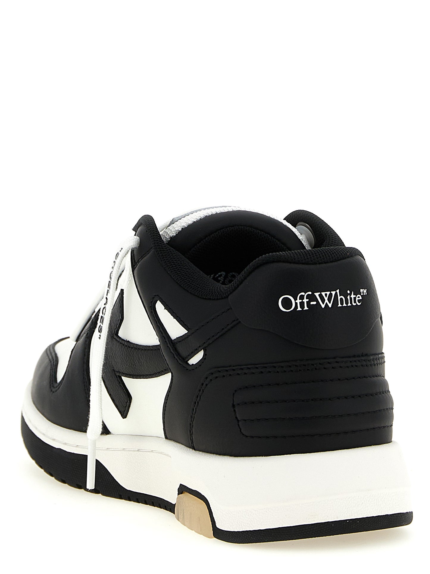 Sneakers by Off-White for women in polyester & calfskin leather bicolour, black, white, patterned & signature features an timeless silhouette from the Women's Low Top Polyester & Calfskin Leather Sneakers collection, showcasing a signature low-top style with an timeless finish.