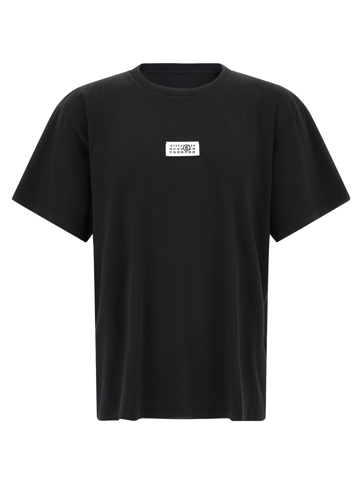 T-Shirt by MM6 Maison Margiela for men in cotton black & signature features an on trend silhouette, perfectly showcasing a on trend short-sleeve and crew neckline for an elevated aesthetic.