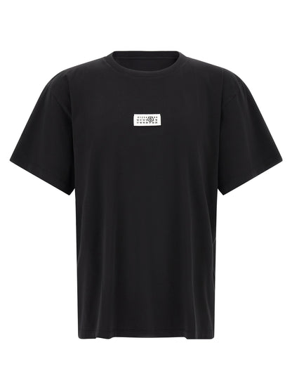 T-Shirt by MM6 Maison Margiela for men in cotton black & signature features an on trend silhouette, perfectly showcasing a on trend short-sleeve and crew neckline for an elevated aesthetic.