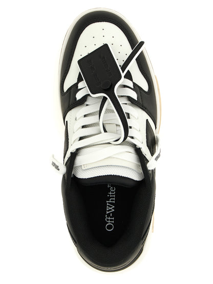 Sneakers by Off-White for women in polyester & calfskin leather bicolour, black, white, patterned & signature features an fashionable silhouette, showcasing the premium Women's Low Top Polyester & Calfskin Leather Sneakers in a fashionable low-top style that offers a fashionable finish for refined style.