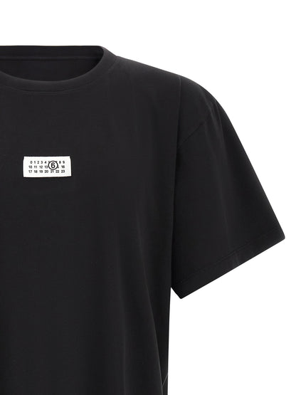 T-Shirt by MM6 Maison Margiela for men in cotton black & signature features an on trend silhouette, perfectly showcasing a on trend and for an elevated aesthetic.