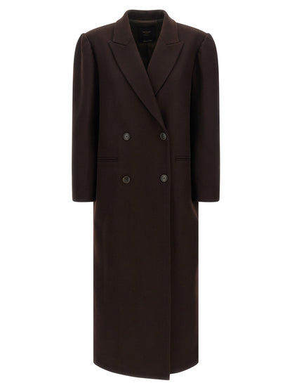 Overcoat by Twinset for women in polyamide wool brown features a cosy chic silhouette, artfully detailed with a sophisticated split neckline and premium pockets for a cosy chic finish.