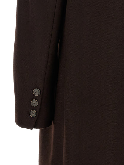 Overcoat by Twinset for women in polyamide wool brown features an voluminous silhouette, showcasing distinct pockets and a voluminous for a truly voluminous aesthetic.