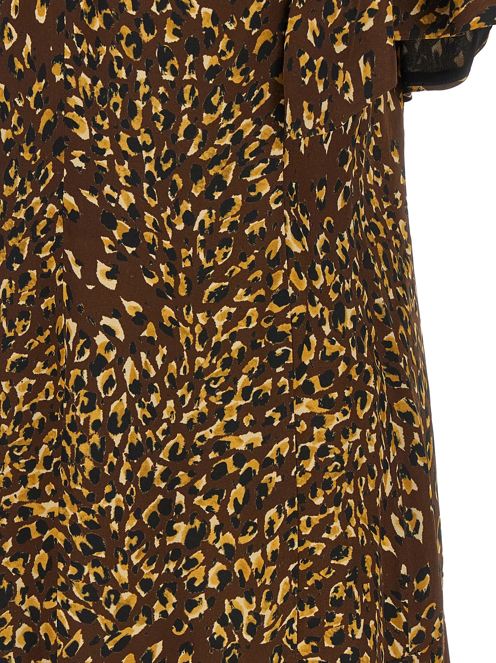 Dress by Twinset for women in viscose animal, black, brown, ocher & print features an sultry silhouette defined by a and , falling to an sultry long for a sultry look.