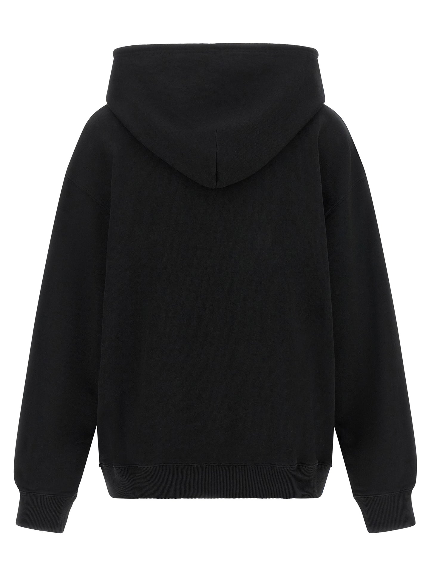 Sweatshirt Hoodie by MM6 Maison Margiela for women in cotton black, white & signature features a authentic silhouette, showcasing a sophisticated hooded neckline and authentic detail for a refined finish.