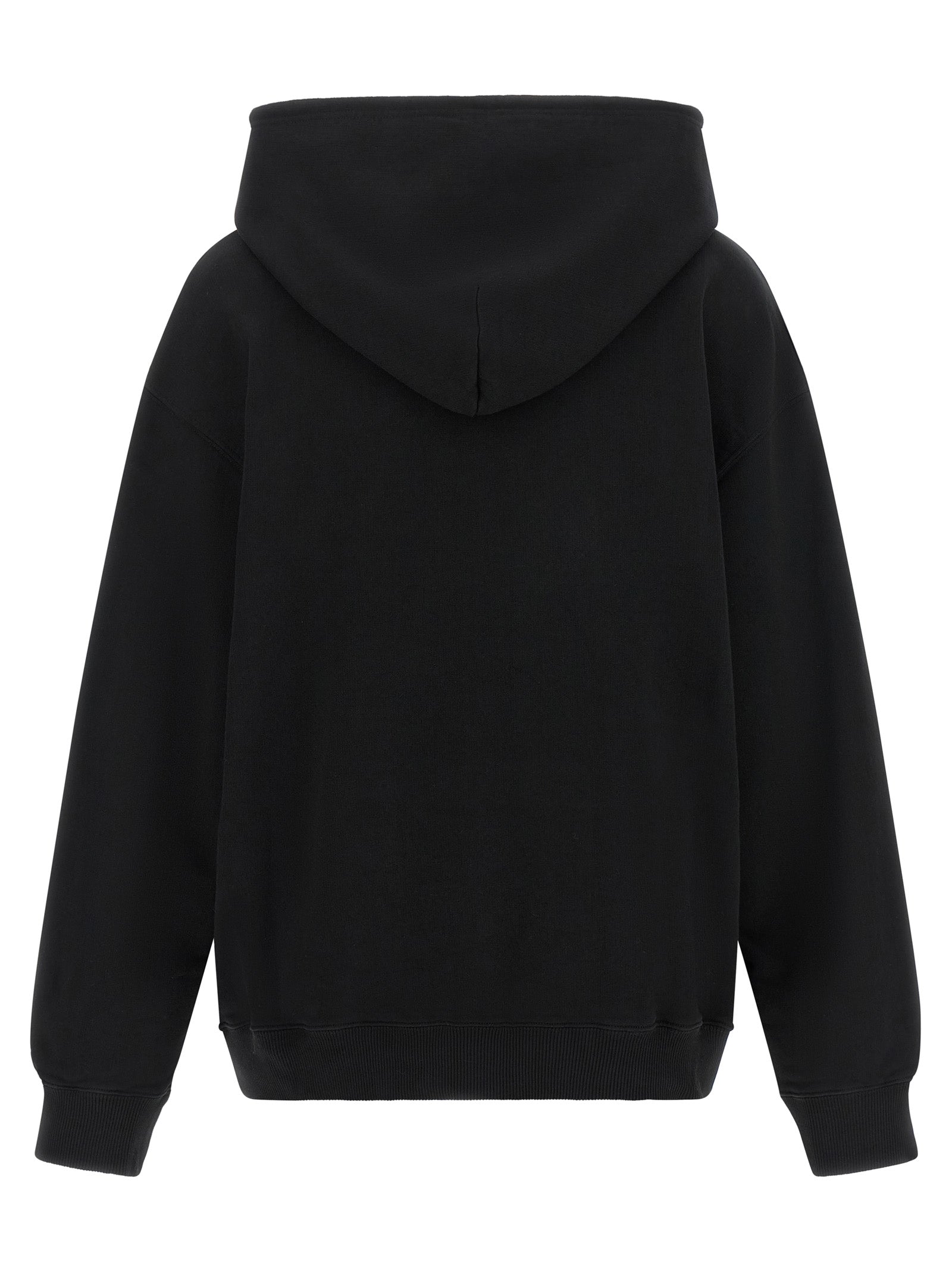 Sweatshirt Hoodie by MM6 Maison Margiela for women in cotton black, white & signature features a authentic silhouette, showcasing a sophisticated hooded neckline and authentic detail for a refined finish.