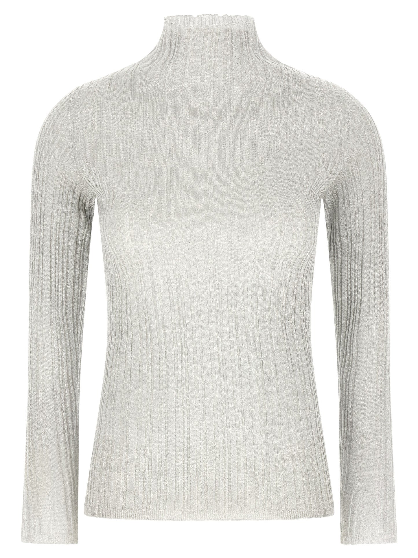 Cardigan by Fabiana Filippi for women in polyester & viscose gray, pearl & patterned features an crisp silhouette, showcasing a sophisticated mock neckline and long-sleeve detail for a truly crisp finish.