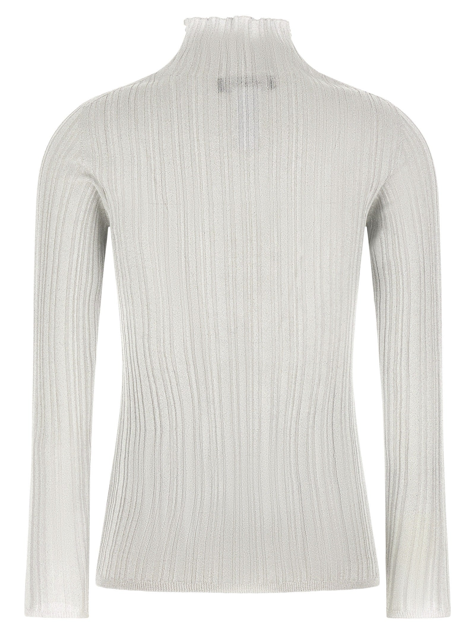 Cardigan by Fabiana Filippi for women in polyester & viscose gray, pearl & patterned features an impeccable silhouette, showcasing a sophisticated mock neckline and detail for a truly impeccable finish.