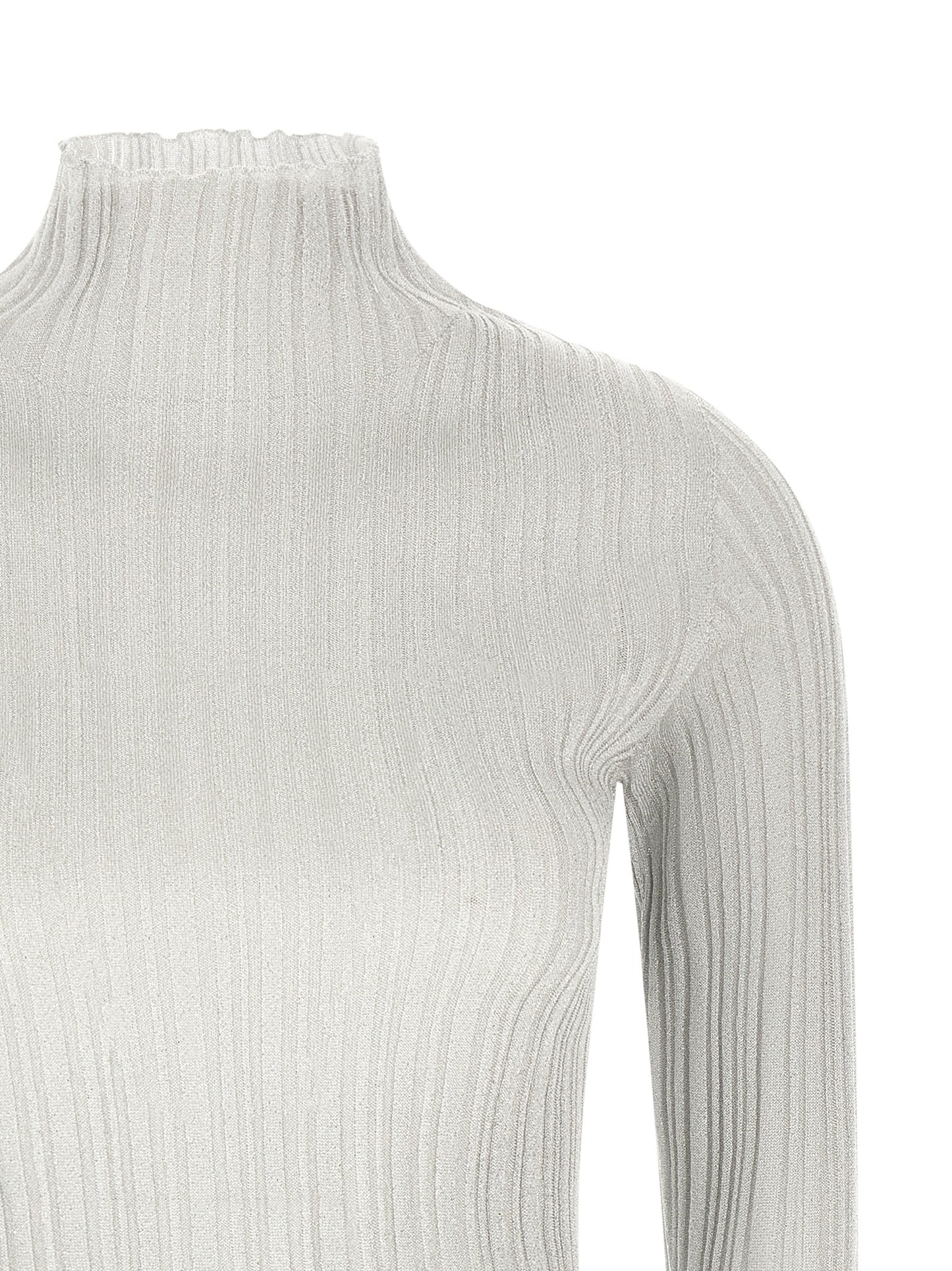 Cardigan by Fabiana Filippi for women in polyester & viscose gray, pearl & patterned presents a textural silhouette, artfully finished with a textural mock neckline and for a sophisticated, textural look.