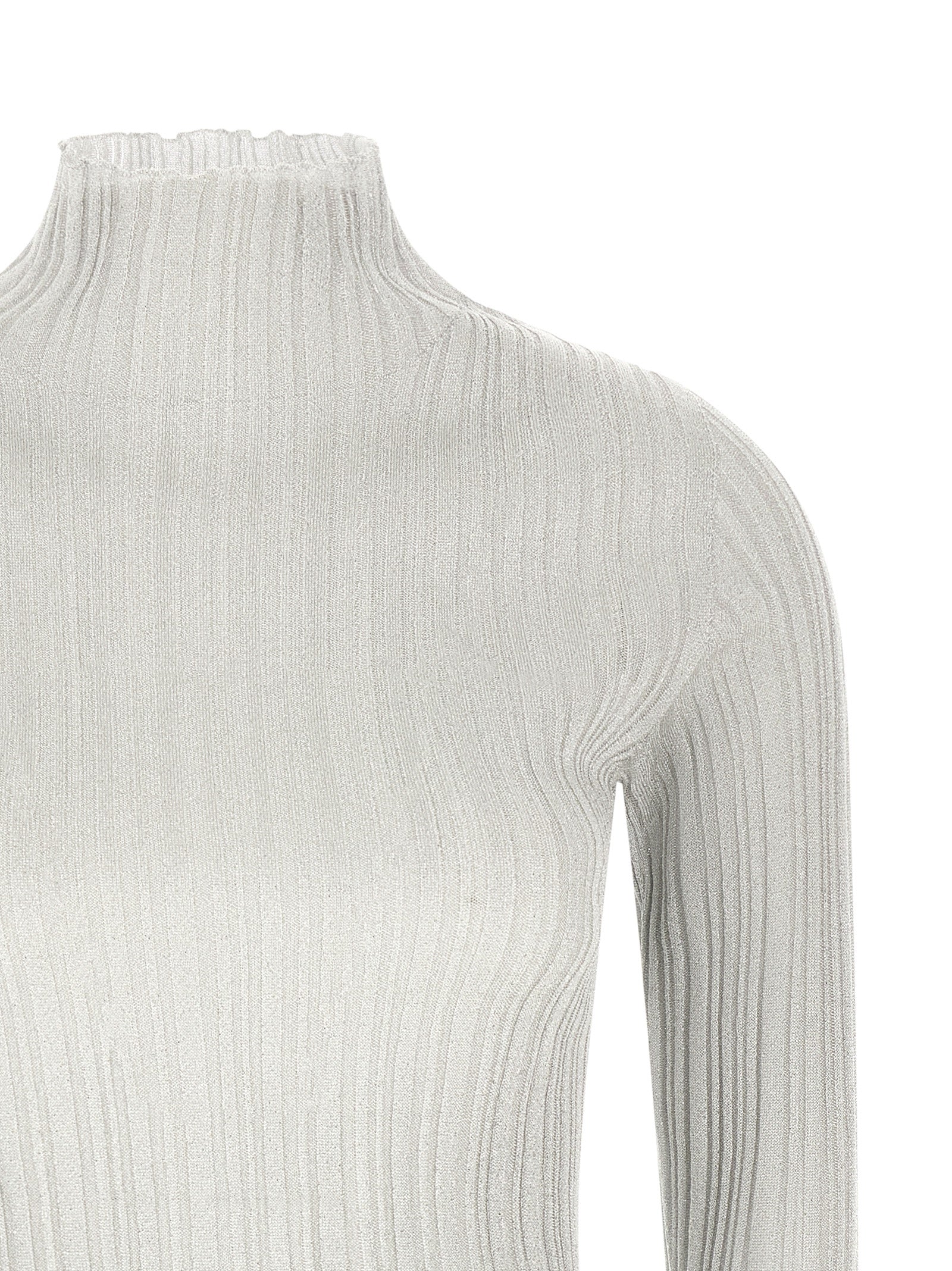 Cardigan by Fabiana Filippi for women in polyester & viscose gray, pearl & patterned presents a textural silhouette, artfully finished with a textural mock neckline and for a sophisticated, textural look.