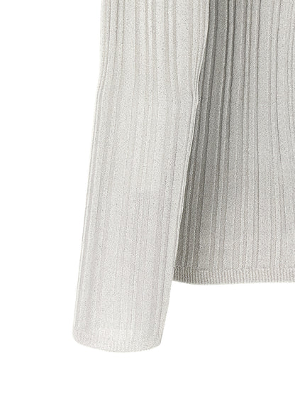 Cardigan by Fabiana Filippi for women in polyester & viscose gray, pearl & patterned features an impeccable silhouette, showcasing a sophisticated and detail for a truly impeccable finish.