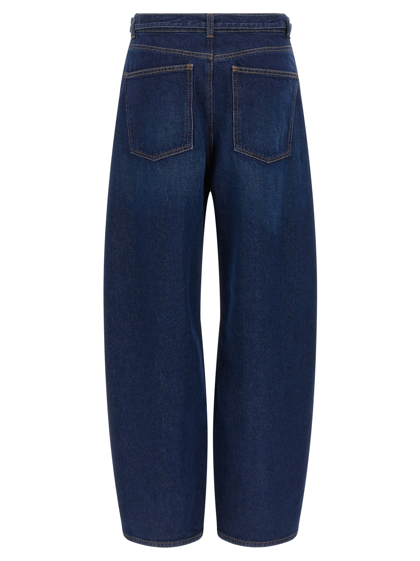 Jeans by Twinset for women in denim cotton blue, gold & patterned presents a tailored silhouette, showcasing a tailored relaxed-fit and long cut with a refined high rise for a truly tailored aesthetic.