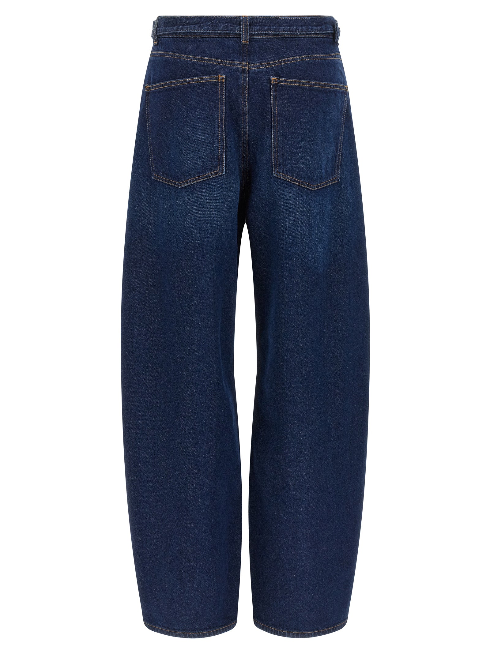 Jeans by Twinset for women in denim cotton blue, gold & patterned presents a tailored silhouette, showcasing a tailored relaxed-fit and long cut with a refined high rise for a truly tailored aesthetic.