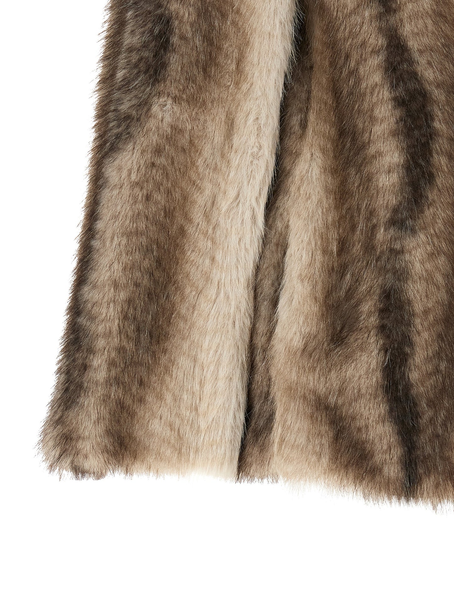 Overcoat by Twinset for women in polyester fur gradient, beige, black, brown, patterned & striped showcases a enveloping silhouette, detailed with distinctive hooded and a enveloping .