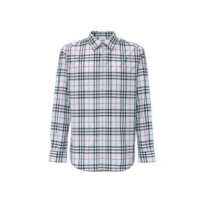 Burberry Blue Cotton Dress Shirt