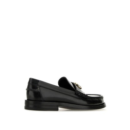 Gucci Black Leather Slip-On Loafers