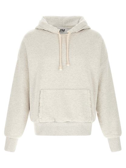Sweatshirt Hoodie by Golden Goose for men in cotton gray, light-grey & signature features an dramatic silhouette, showcasing a sophisticated hooded neckline and dramatic for a refined, modern aesthetic.