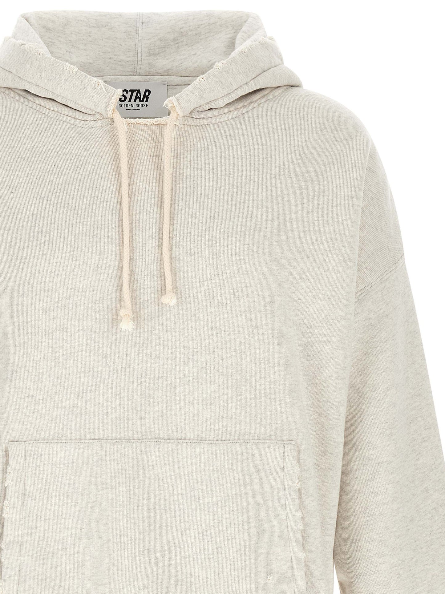 Sweatshirt Hoodie by Golden Goose for men in cotton gray, light-grey & signature showcases a city-ready silhouette, artfully detailed with a signature hooded neckline and for a city-ready finish.
