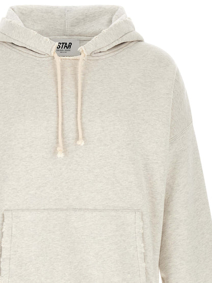 Sweatshirt Hoodie by Golden Goose for men in cotton gray, light-grey & signature showcases a city-ready silhouette, artfully detailed with a signature hooded neckline and for a city-ready finish.