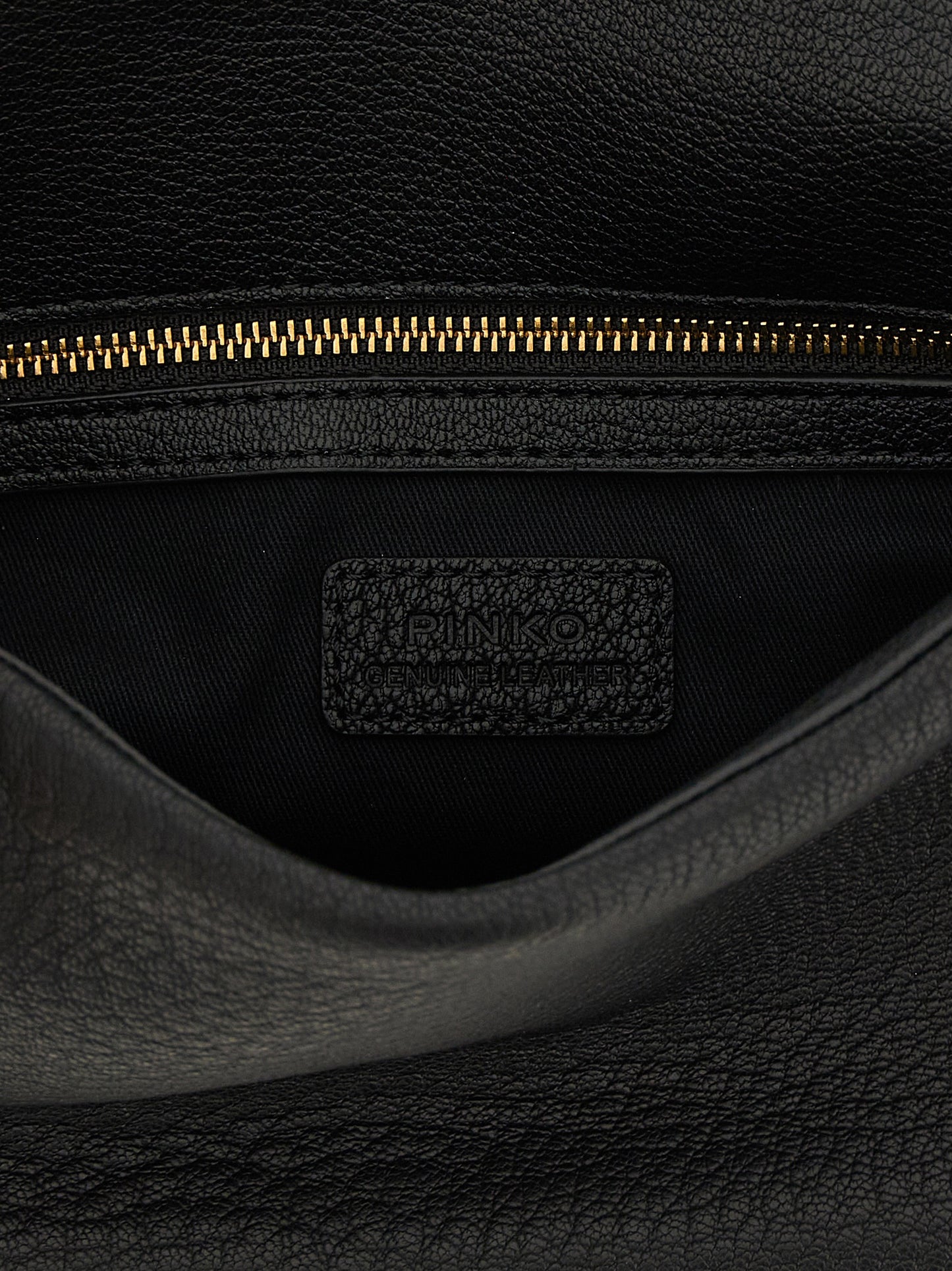 Shoulder Flap Bag by PINKO for women in polyester black, gold & signature features a effortless chic silhouette with a secure flap, zipper & buckle, ample , and versatile shoulder-strap for a effortless chic finish.