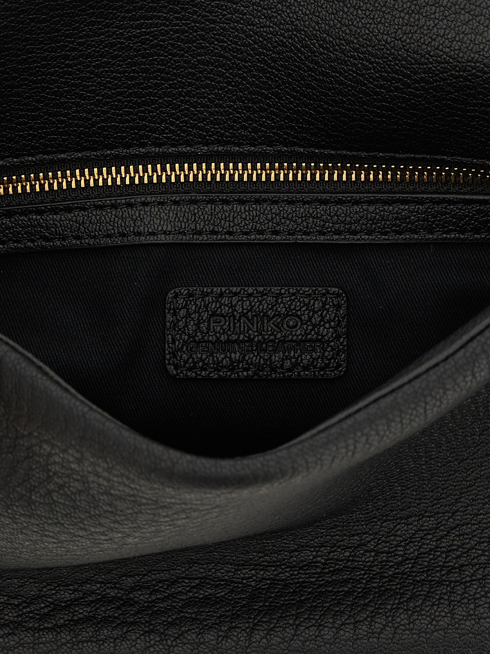 Shoulder Flap Bag by PINKO for women in polyester black, gold & signature features a effortless chic silhouette with a secure flap, zipper & buckle, ample , and versatile shoulder-strap for a effortless chic finish.