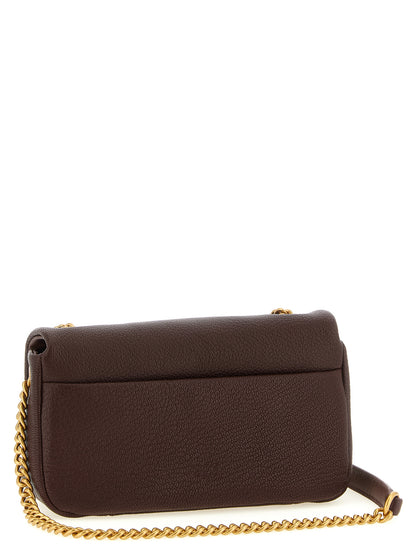 Shoulder Bag by PINKO for women in polyester brown & gold features a stately silhouette, showcasing a secure zipper & buckle, ample , and stately shoulder-strap for a stately finish.