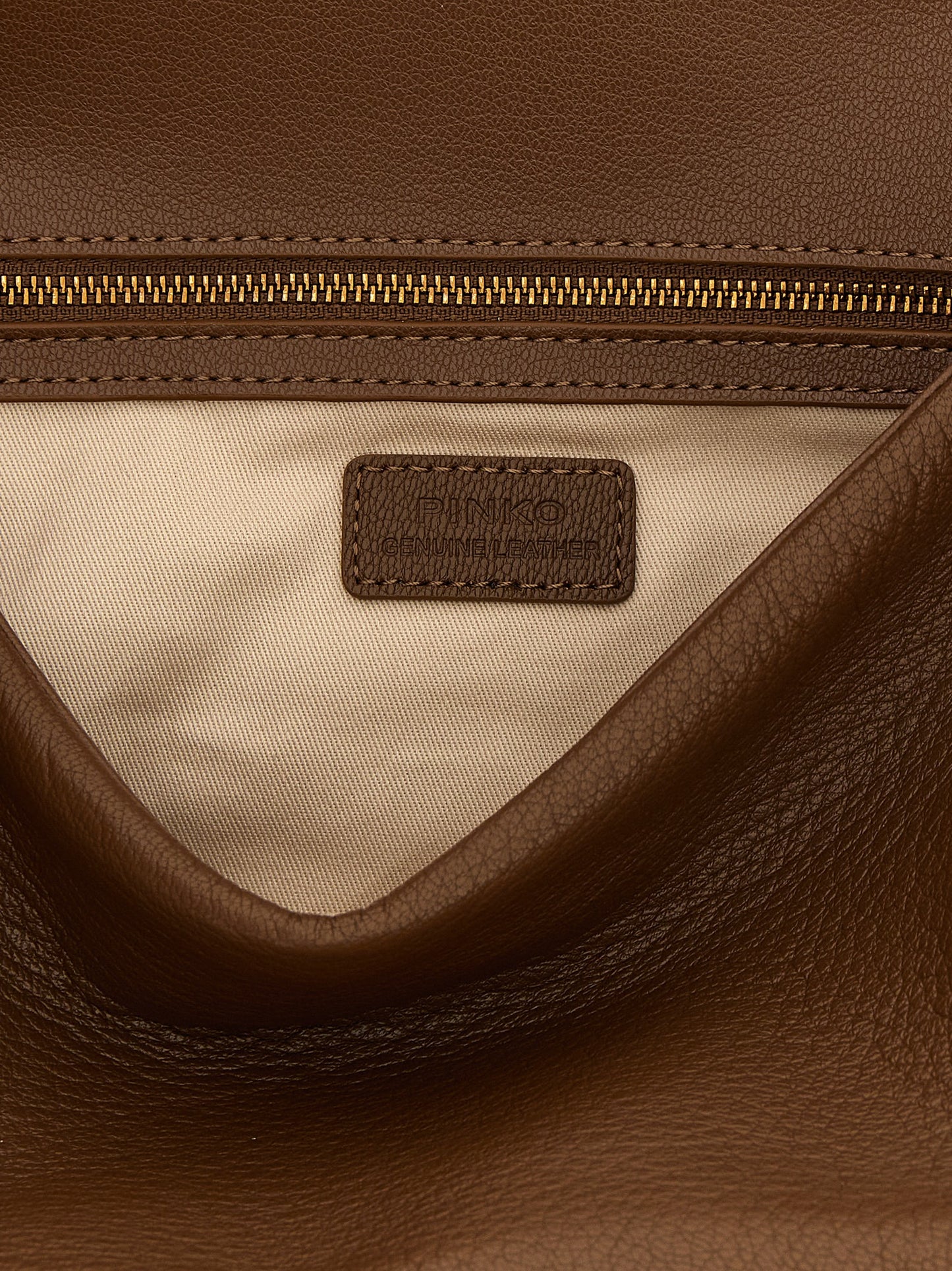 Shoulder Bag by PINKO for women in polyester brown & gold features a effortless chic silhouette with a secure buckle, ample , and versatile shoulder-strap for a effortless chic finish.