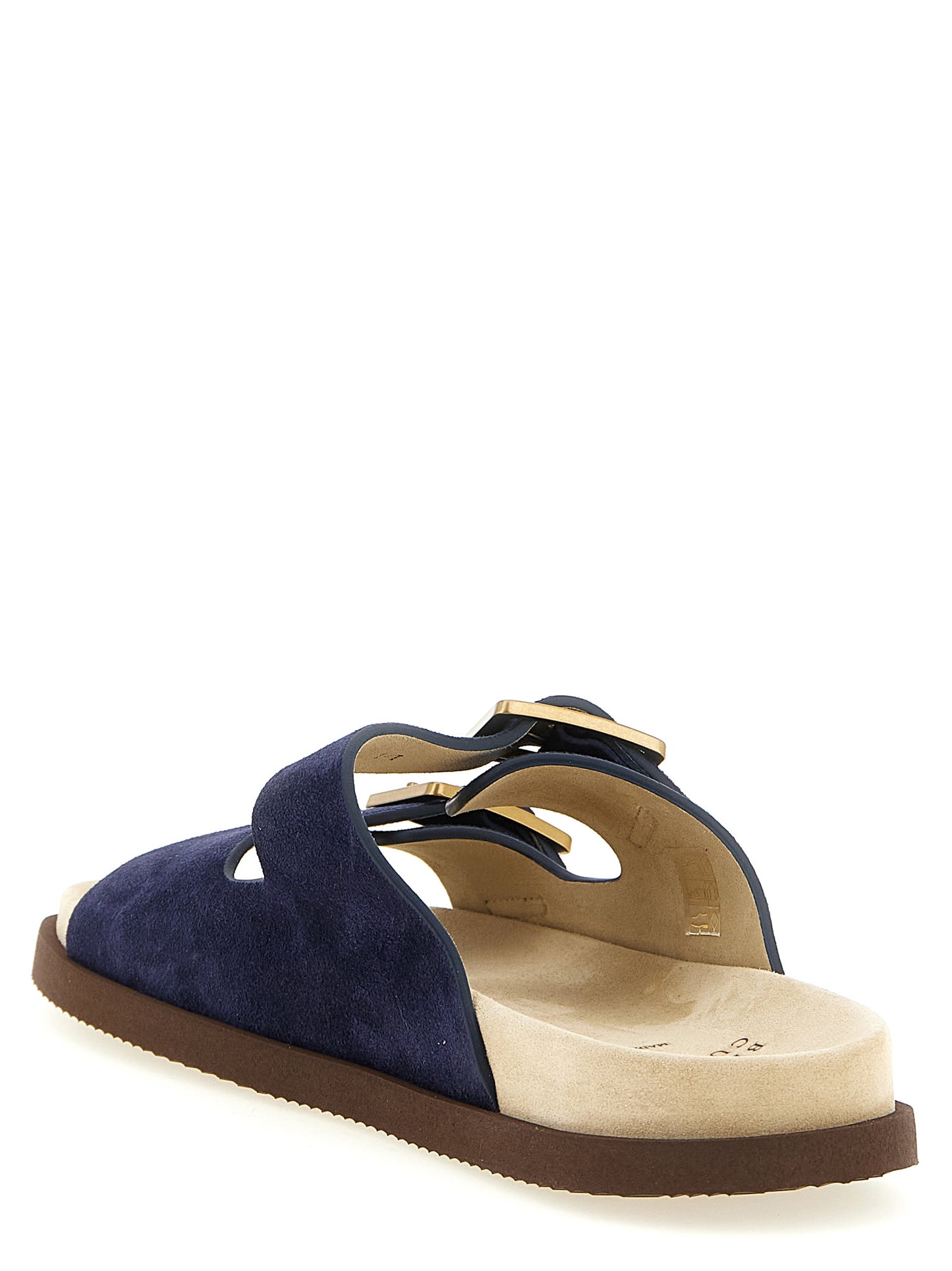 Flat Shoes by Brunello Cucinelli for men in suede calfskin leather blue features an ergonomic silhouette, perfectly showcasing Men's Suede Calfskin Leather Flat Shoes with its distinct flat and elegant .