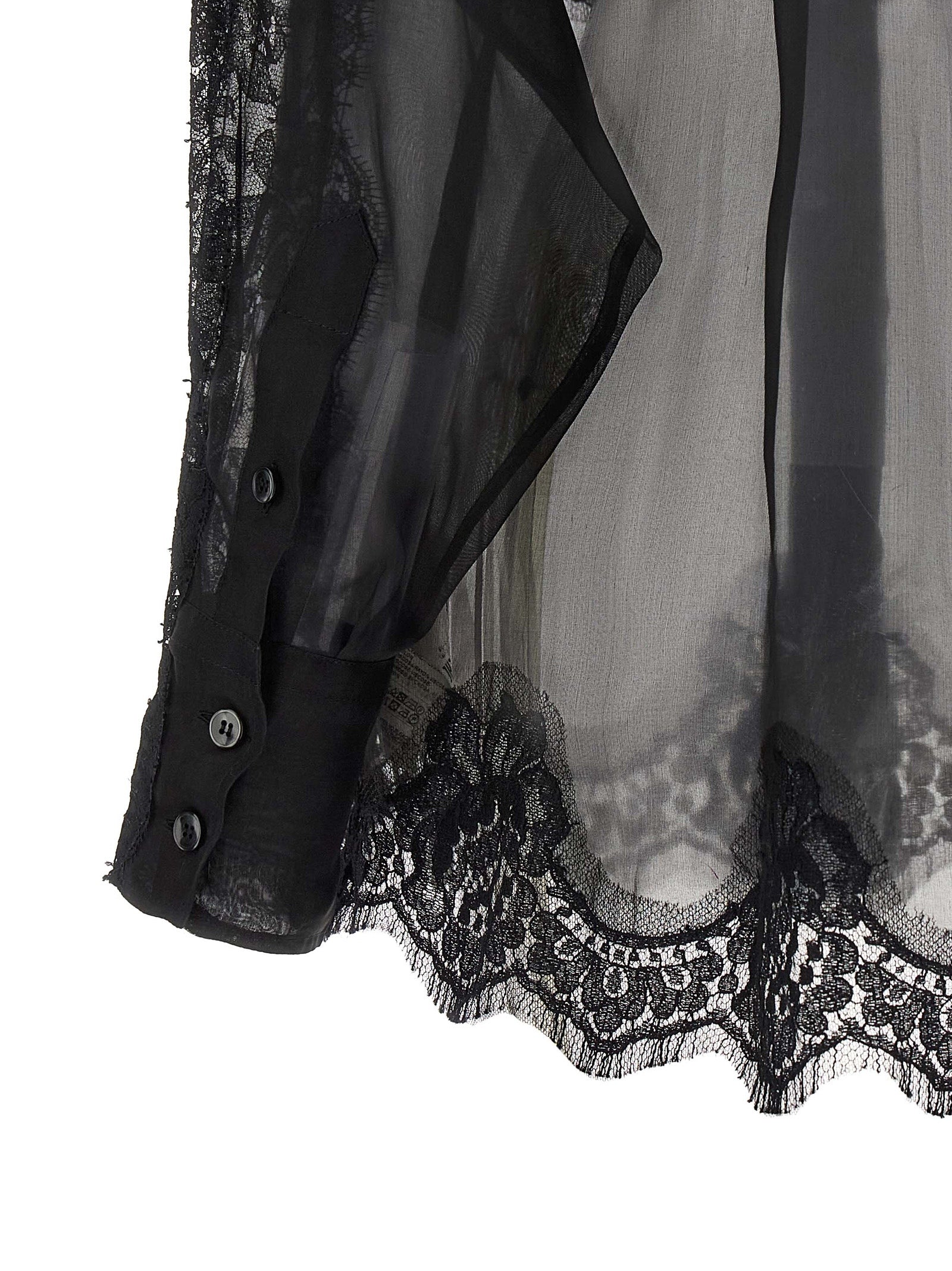 Blouse by Dolce & Gabbana for women in cashmere cotton silk & viscose black showcases a sharp silhouette, elegantly detailed with a sharp and sharp .
