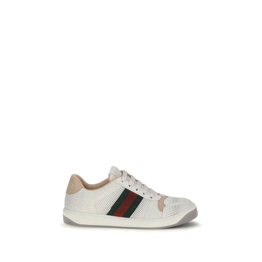 Athletic Sneakers by Gucci for women in bos taurus calf leather white, signature & striped features an timeless silhouette from the Women's Athletic Bos Taurus Calf Leather Sneakers collection, showcasing a timeless athletic style for a timeless look.