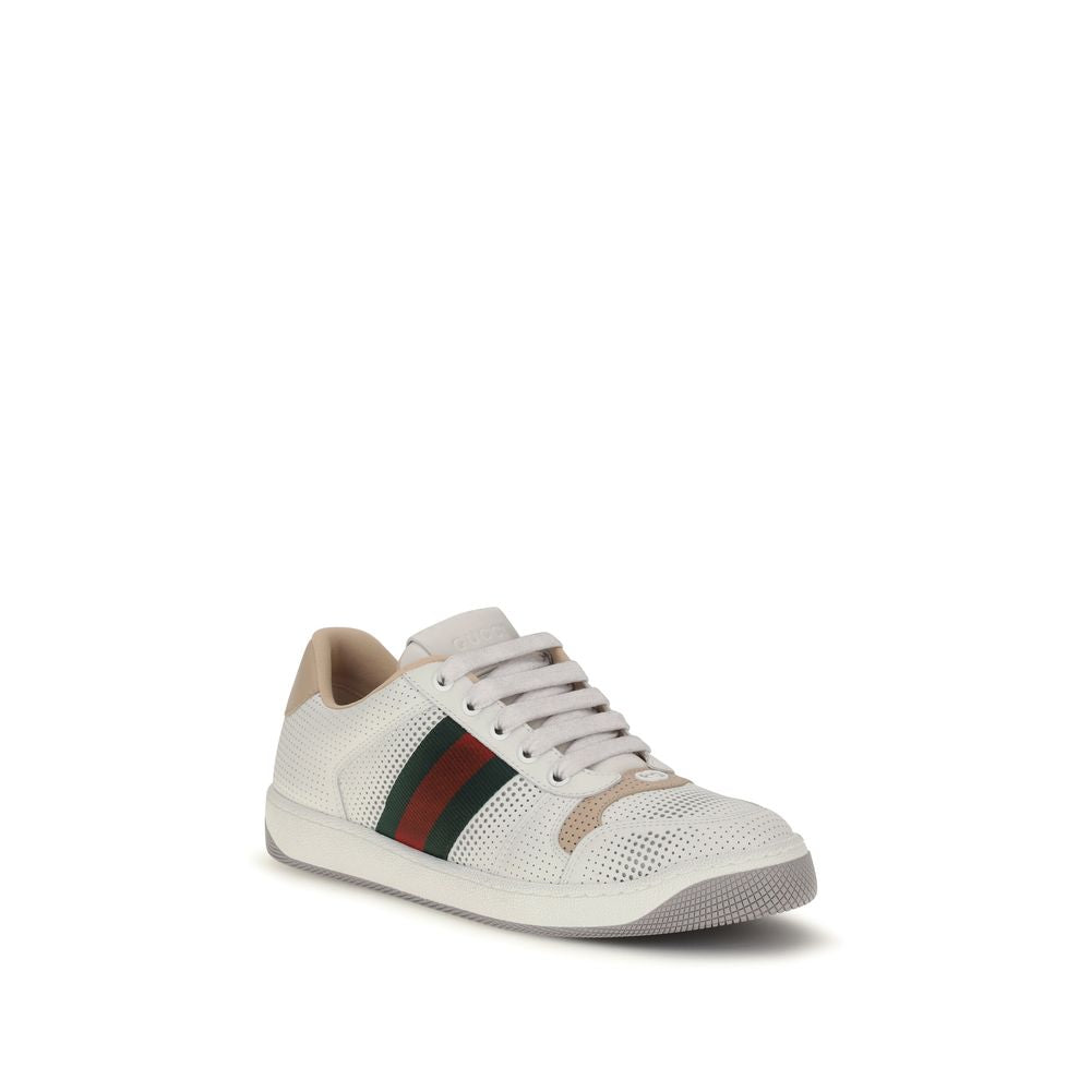 Athletic Sneakers by Gucci for women in bos taurus calf leather white, signature & striped features an effortless chic silhouette, showcasing the signature athletic style of the Women's Athletic Bos Taurus Calf Leather Sneakers collection with a truly effortless chic finish.