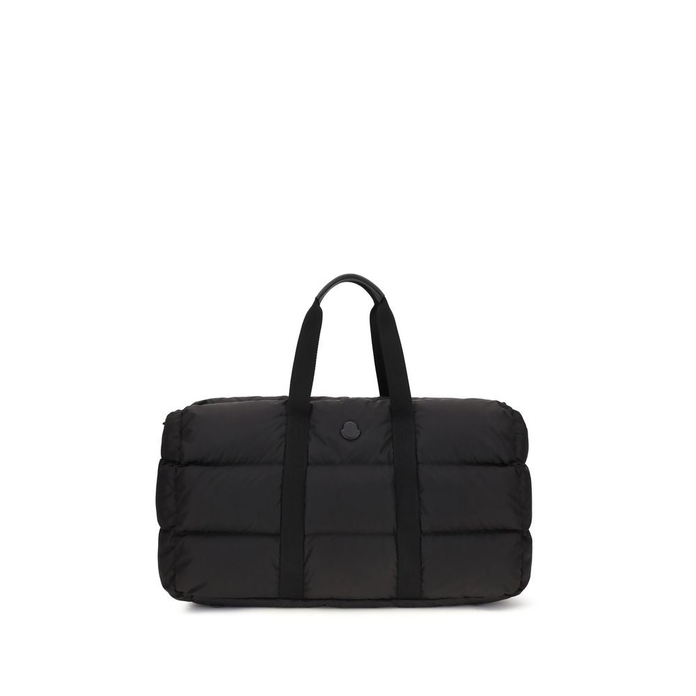 Travel Shoulder Bag by Moncler for men in polyester black & signature features an effortlessly chic silhouette with a secure zipper, ample , and versatile shoulder-strap, adjustable-strap, detachable-strap & handle for effortlessly chic everyday luxury.