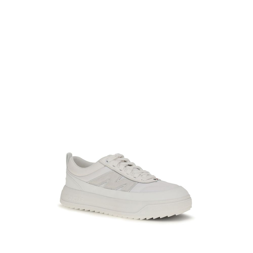 Athletic Sneakers by Moncler for men in eva tu & bos taurus nubuck calf leather white, signature & monogram presents a sleek silhouette, perfectly capturing the athletic style essence of Men's Athletic EVA TU & Bos Taurus Nubuck Calf Leather Sneakers with its sleek design and premium finish.