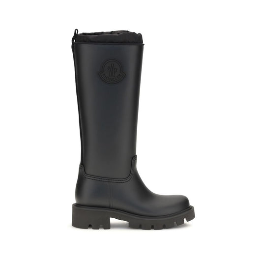 High Knee-High Rain Boots by Moncler for women in pvc black & signature showcases a impeccable silhouette as Women's PVC High Knee-High Rain Boots, artfully defined by a impeccable and a impeccable round toe style.
