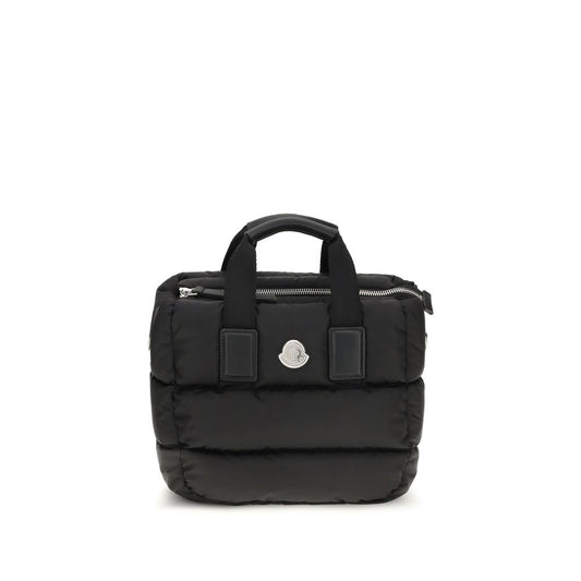 Mini Quilted Shoulder Bag by Moncler for women in leather metal nylon & plush black & signature presents a versatile silhouette, showcasing a secure zipper and versatile with versatile shoulder-strap, handle & adjustable-strap for a sophisticated look.