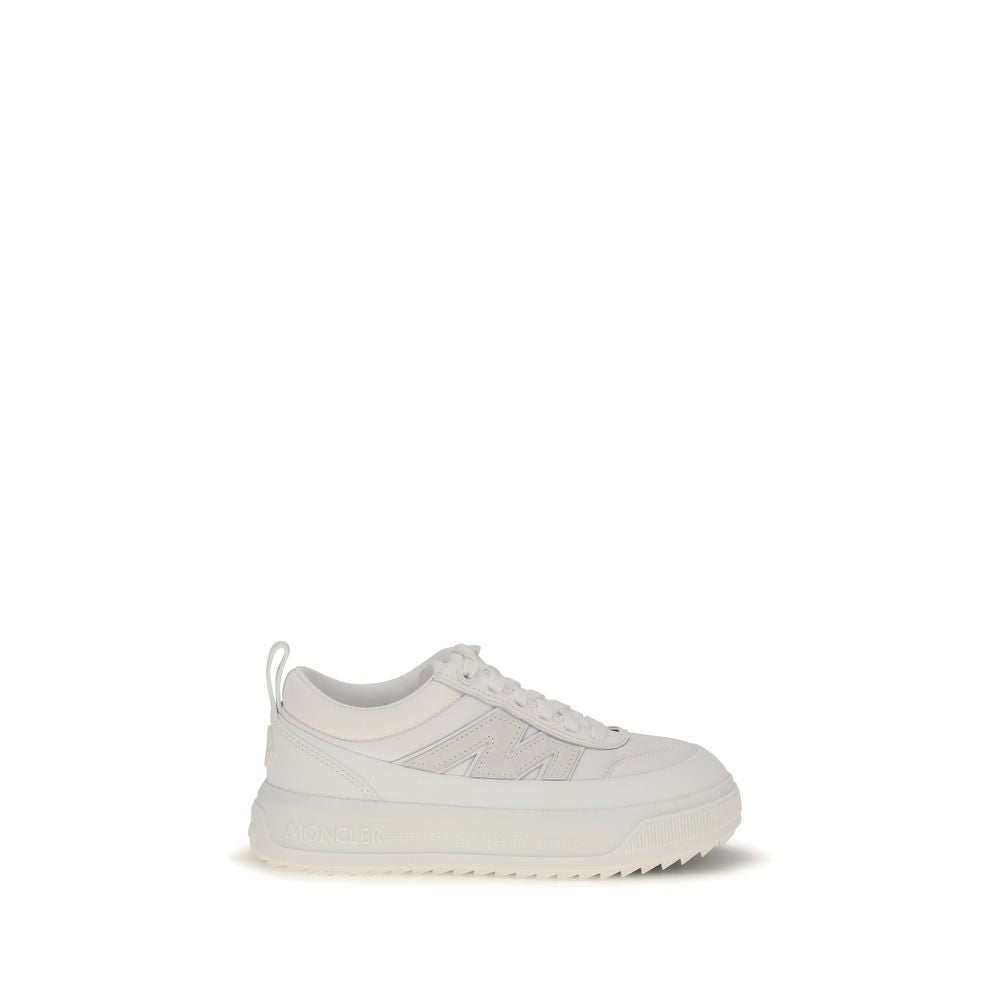 Athletic Sneakers by Moncler for women in tu eva polyamide suede leather white, signature & monogram showcases an impeccable silhouette, defined by an impeccable athletic style design that perfectly captures the essence of the Women's Athletic TU EVA Polyamide Suede Leather Sneakers.