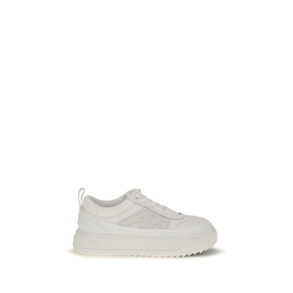 Athletic Sneakers by Moncler for women in tu eva polyamide suede leather white, signature & monogram showcases an impeccable silhouette, defined by an impeccable athletic style design that perfectly captures the essence of the Women's Athletic TU EVA Polyamide Suede Leather Sneakers.