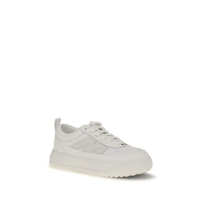 Athletic Sneakers by Moncler for women in tu eva polyamide suede leather white, signature & monogram features an effortless chic silhouette, showcasing the signature athletic style of the Women's Athletic TU EVA Polyamide Suede Leather Sneakers collection with a truly effortless chic finish.