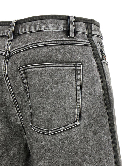Denim Shorts by Diesel for women in polyethylene polyurethane leather & denim gray features an unrivaled comfort regular-fit and short with an unrivaled comfort .