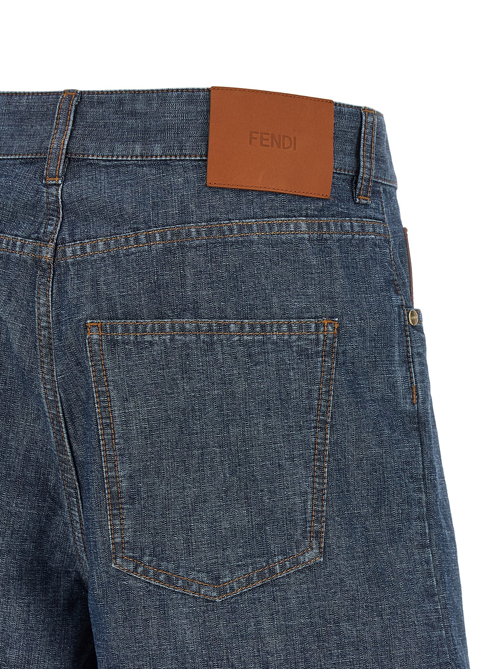 Denim Shorts by Fendi for women in denim cotton & palladium blue & palladium features an effortlessly on trend silhouette, showcasing a effortlessly on trend flared and short cut with a comfortable high rise for a refined look.