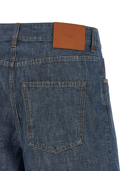 Denim Shorts by Fendi for women in denim cotton & palladium blue & palladium features an effortlessly on trend silhouette, showcasing a effortlessly on trend flared and short cut with a comfortable high rise for a refined look.