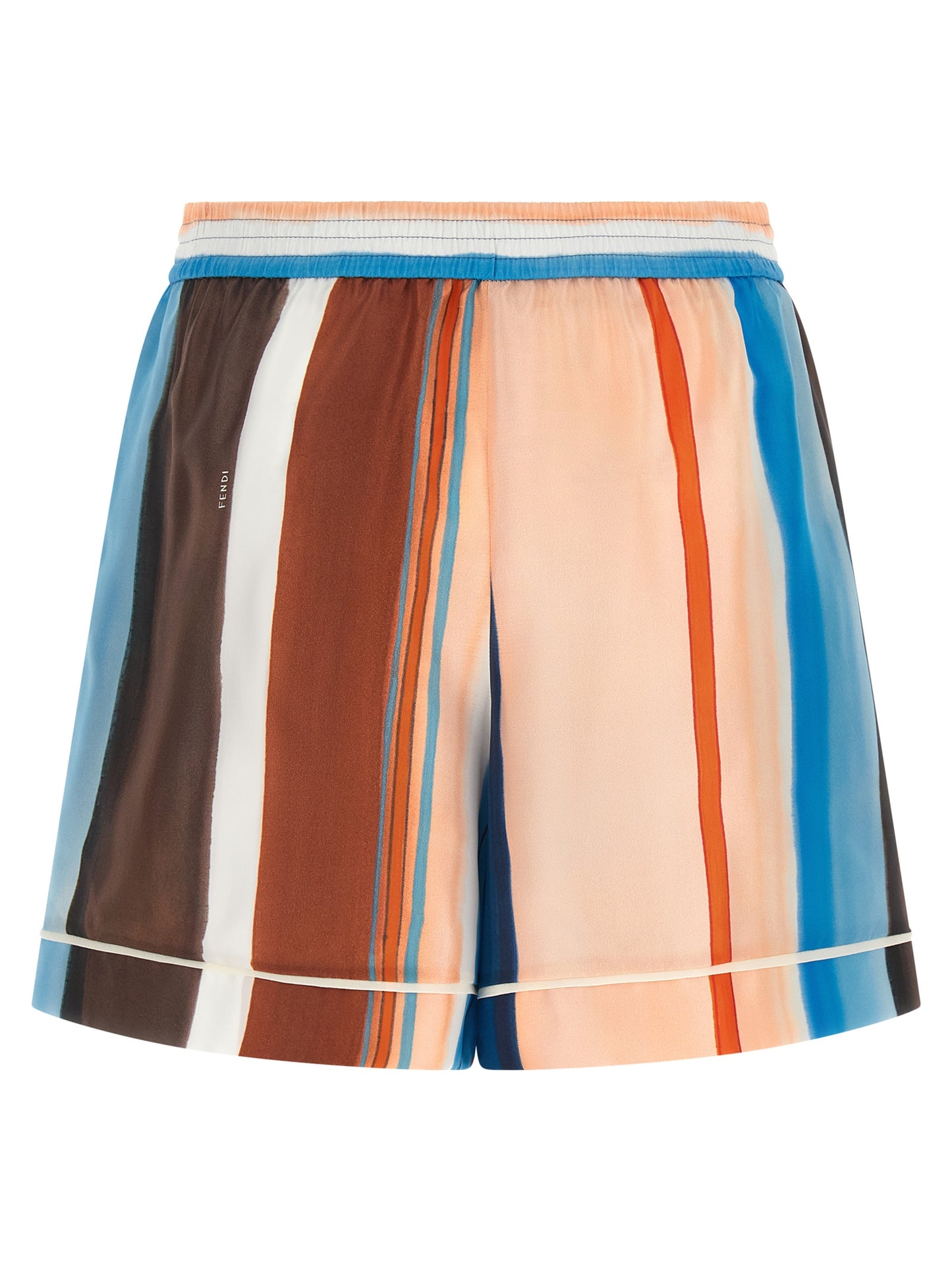 Bermuda Shorts by Fendi for women in silk blue, brown, multicolor, pink, white, patterned & striped features a eye catching and short with a eye catching .