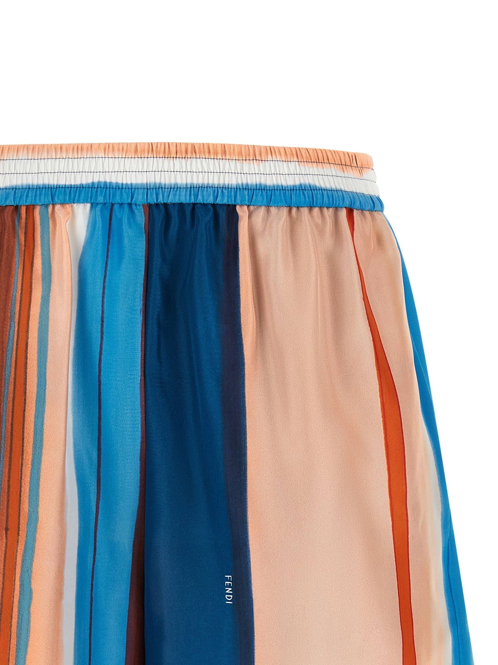 Bermuda Shorts by Fendi for women in silk blue, brown, multicolor, pink, white, patterned & striped presents a sleek silhouette, featuring a sleek with a refined short and a sophisticated .