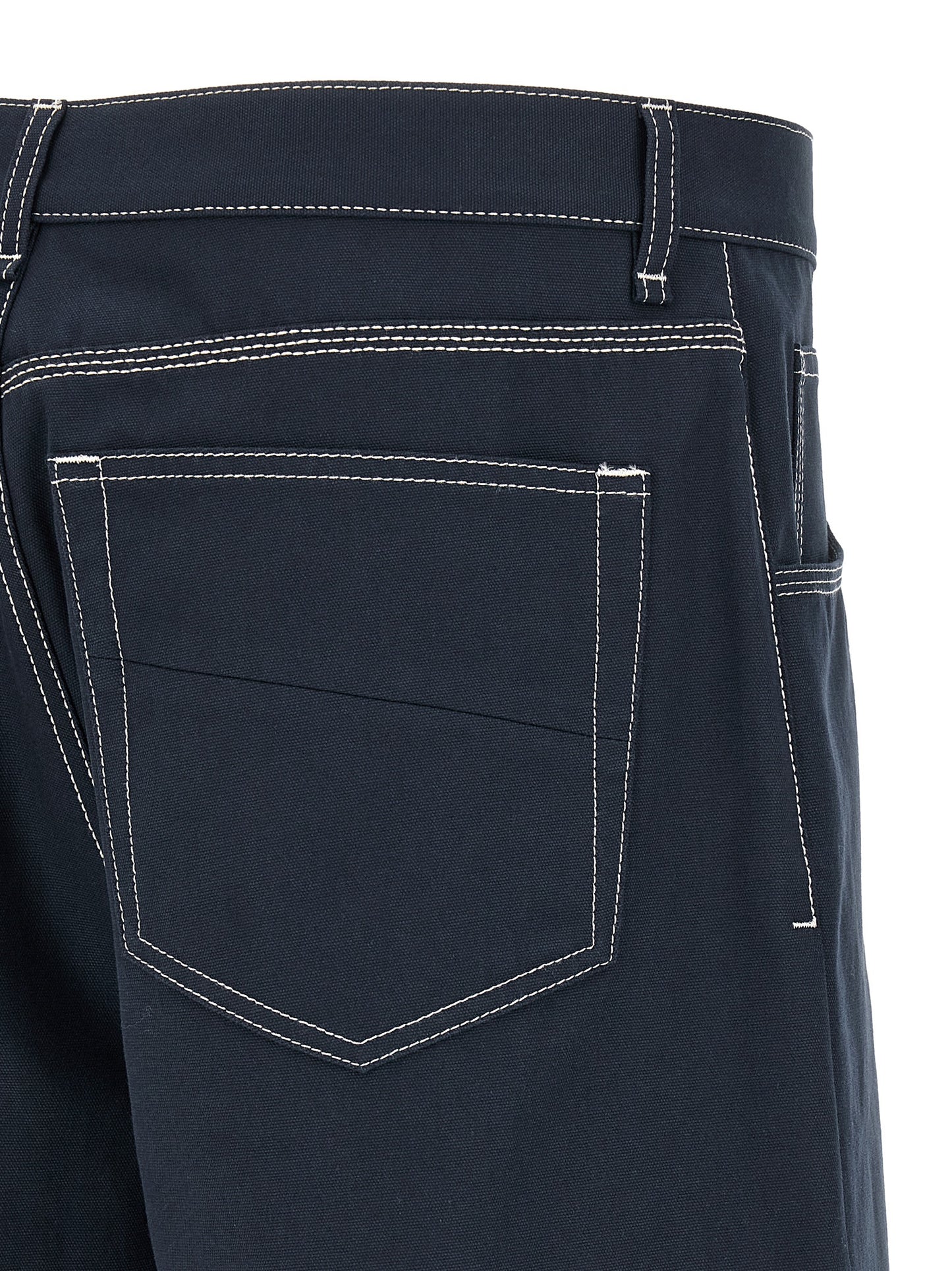 Bermuda Shorts by Fendi for men in cotton canvas navy presents a contemporary silhouette, showcasing a contemporary relaxed-fit with a refined short and elegant .
