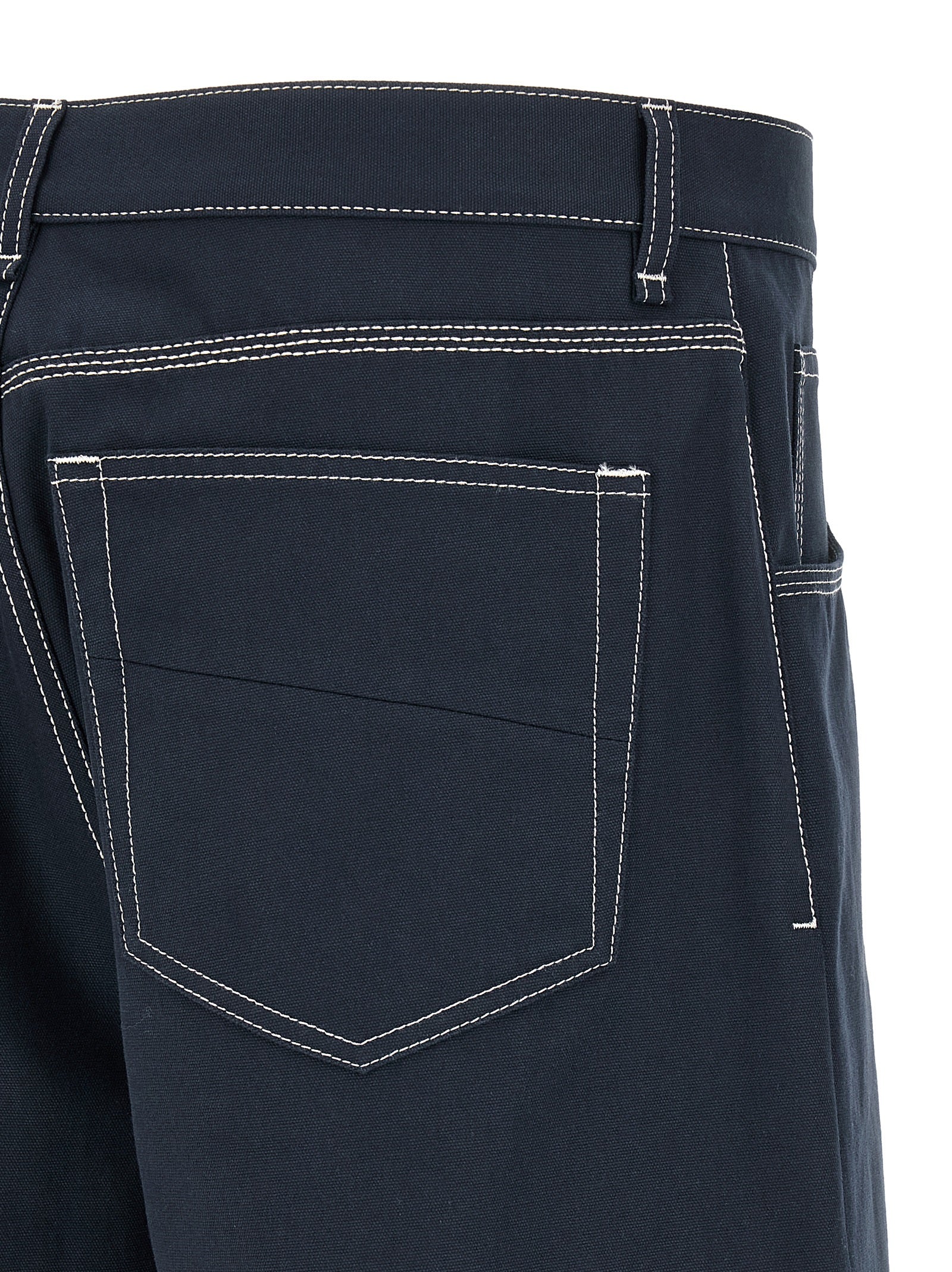 Bermuda Shorts by Fendi for men in cotton canvas navy presents a contemporary silhouette, showcasing a contemporary relaxed-fit with a refined short and elegant .