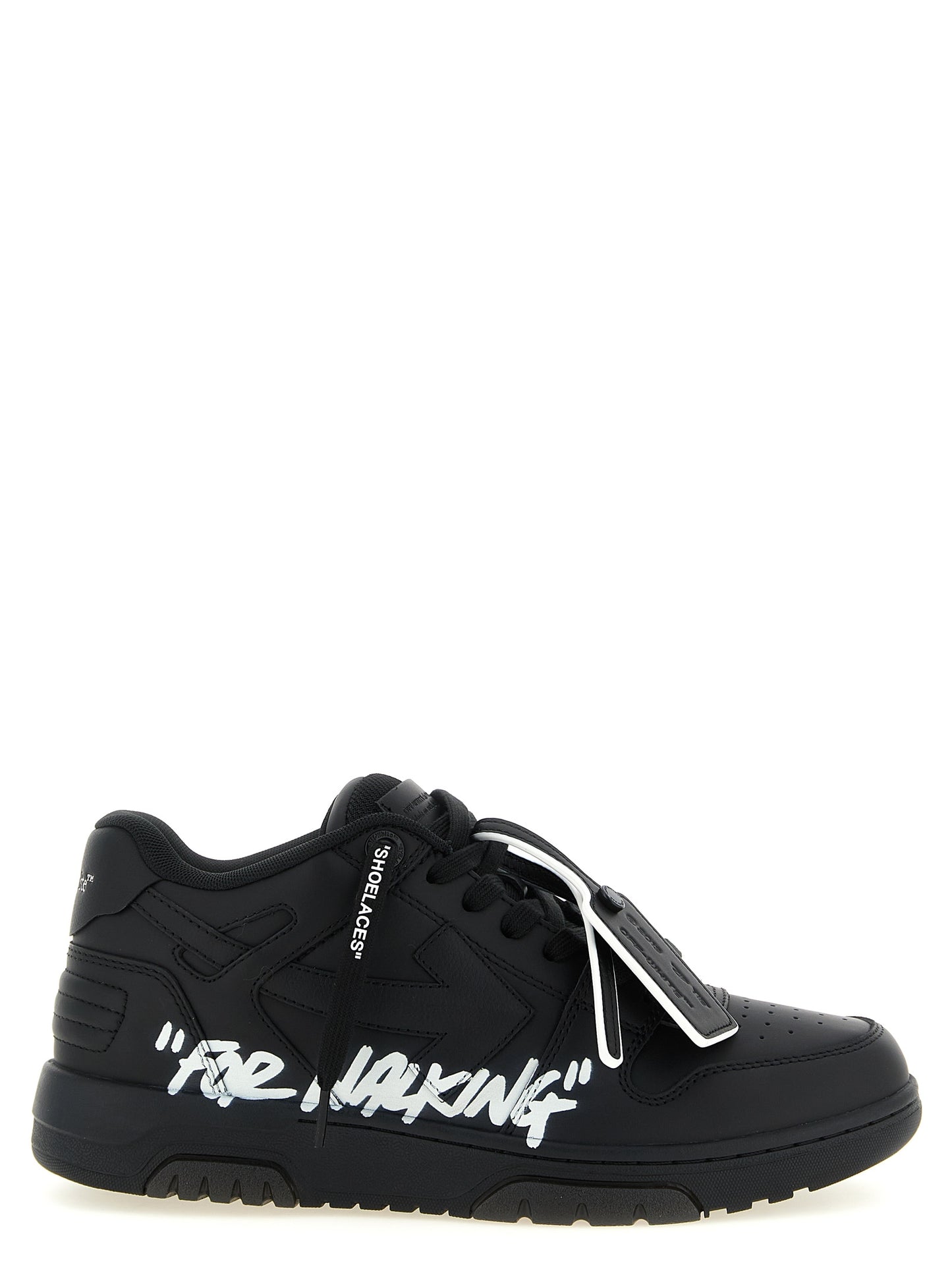 Sneakers by Off-White for men in polyester & calfskin leather bicolour, black, white, signature & print presents a impeccable silhouette as Men's Low Top Tennis Polyester & Calfskin Leather Sneakers, expertly defined by a impeccable low-top tennis style for a impeccable, high-fashion look.