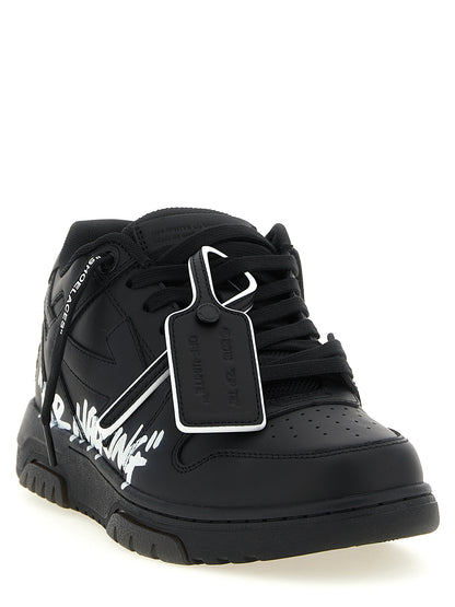 Sneakers by Off-White for men in polyester & calfskin leather bicolour, black, white, signature & print features an versatile design from the Men's Low Top Tennis Polyester & Calfskin Leather Sneakers collection, highlighting a versatile low-top tennis style for a premium, high-fashion look.