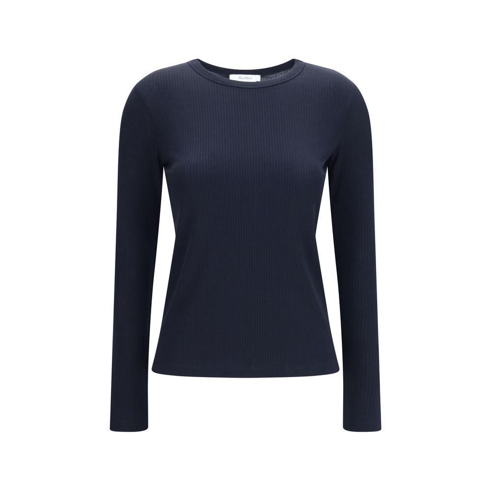 Sweatshirt by Max Mara for women in lyocell & silk blue & signature features an magnificent silhouette, showcasing a sophisticated crew neckline and long-sleeve detail for a truly magnificent finish.