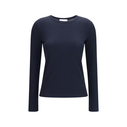 Sweatshirt by Max Mara for women in lyocell & silk blue & signature features an magnificent silhouette, showcasing a sophisticated crew neckline and long-sleeve detail for a truly magnificent finish.